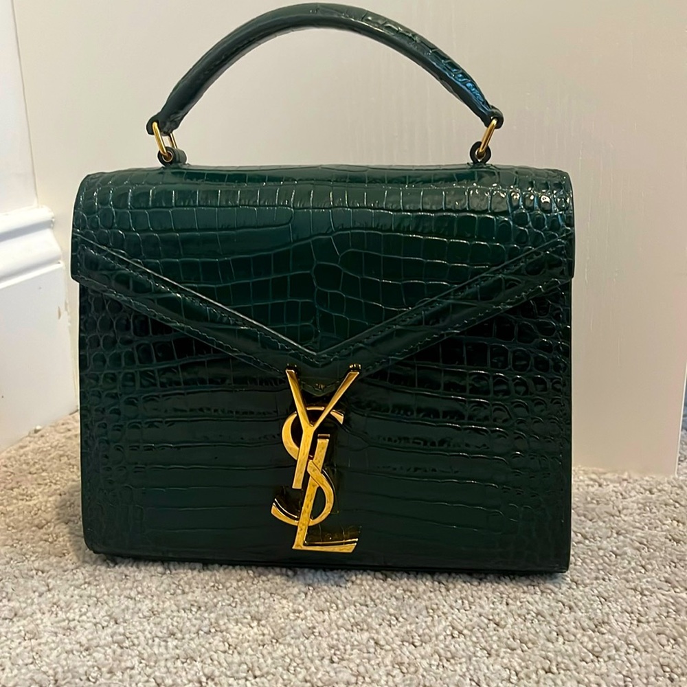 YSL green croc mini bag. Only worn once